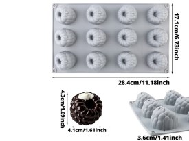 Molde silicona 12 frambuesas inclinadas